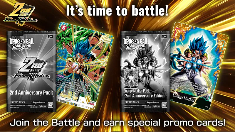 Banner resmi Seasonal Showdown perayaan ulang tahun kedua Dragon Ball Fusion World