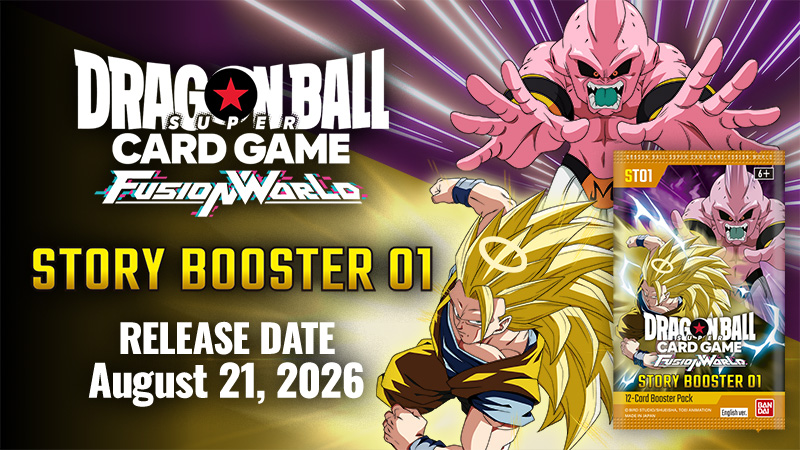 Banner pengumuman resmi STORY BOOSTER 01 ST01 Dragon Ball Fusion World