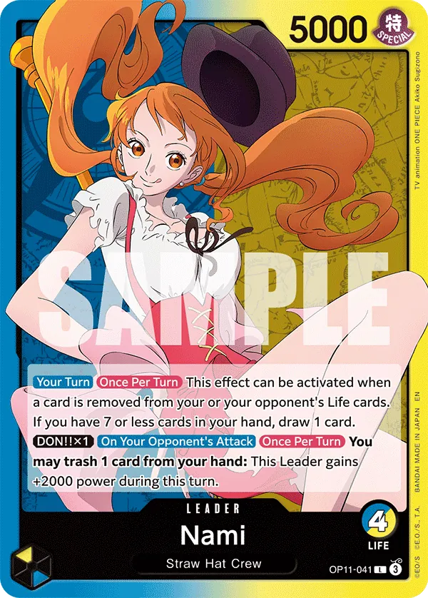 Nami OP11-041 Blue/Yellow Leader card