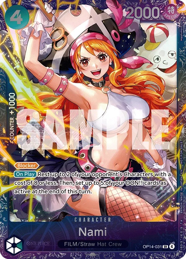 Kartu promo Alt-Art Nami OP14-031 hadiah Top 64 Treasure Cup Mei 2026