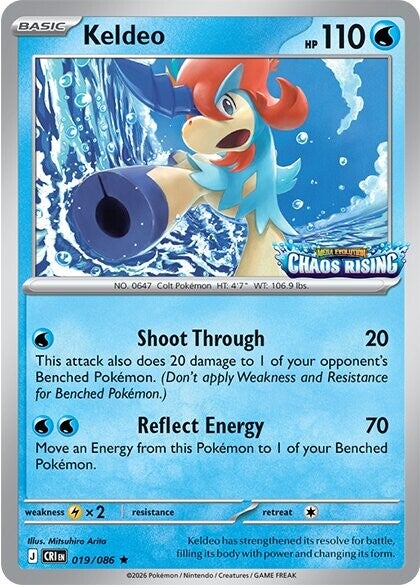 Kartu promo Delphox dari ekspansi Chaos Rising