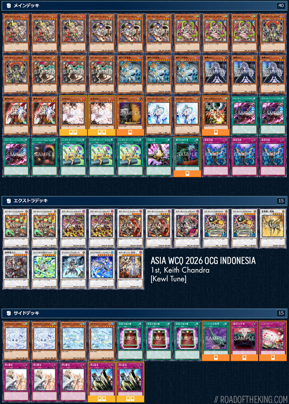 Keith Chandra, juara WCQ OCG Asia Indonesia 2026 dengan deck Kewl Tune