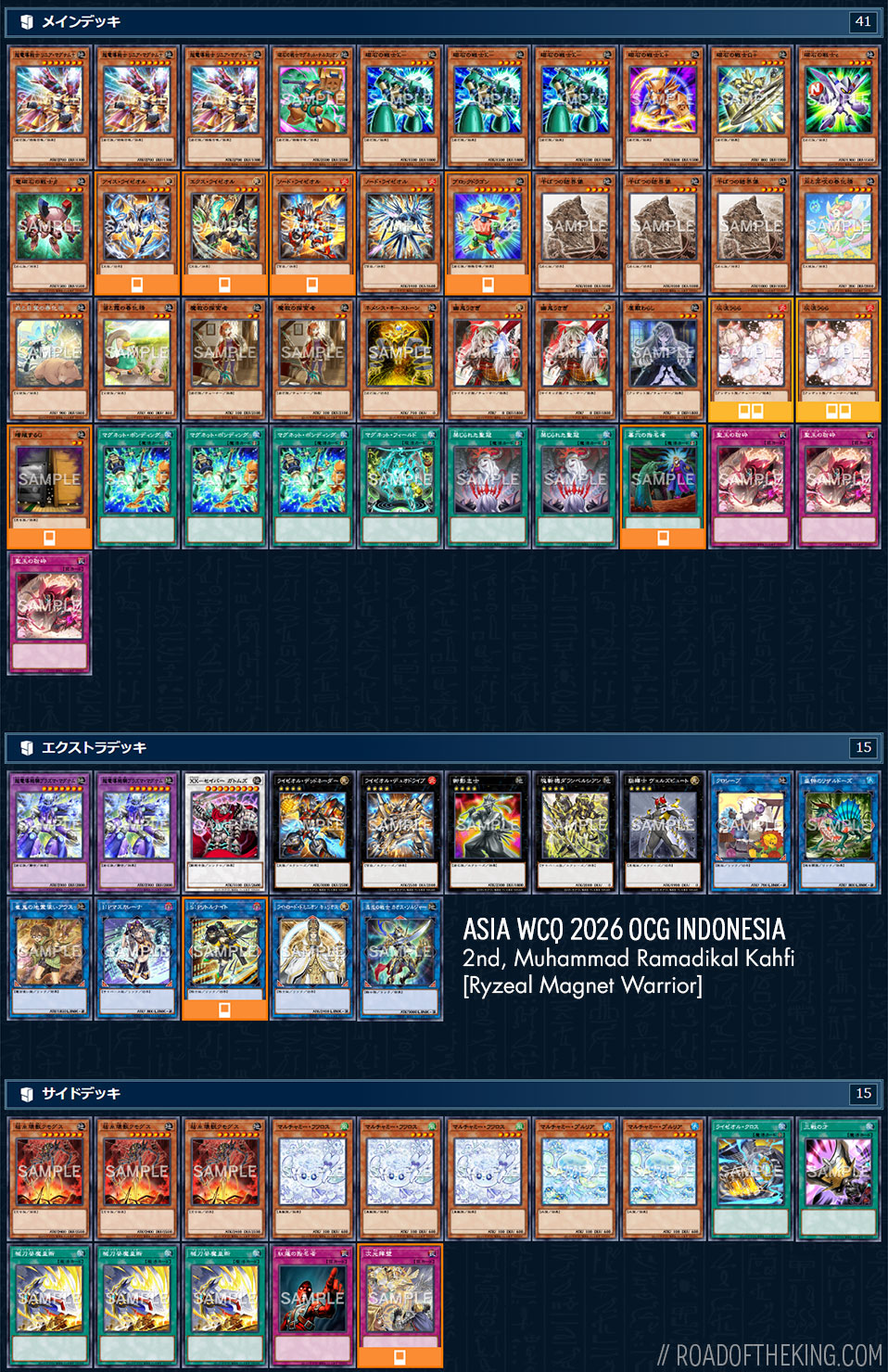 Muhammad Ramadikal Kahfi, runner-up WCQ OCG Asia Indonesia 2026 dengan deck Ryzeal Magnet Warrior
