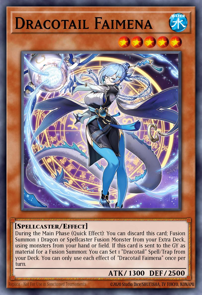 Kartu Dracotail Faimena, handtrap Spellcaster Level 5 dari arketype Dracotail